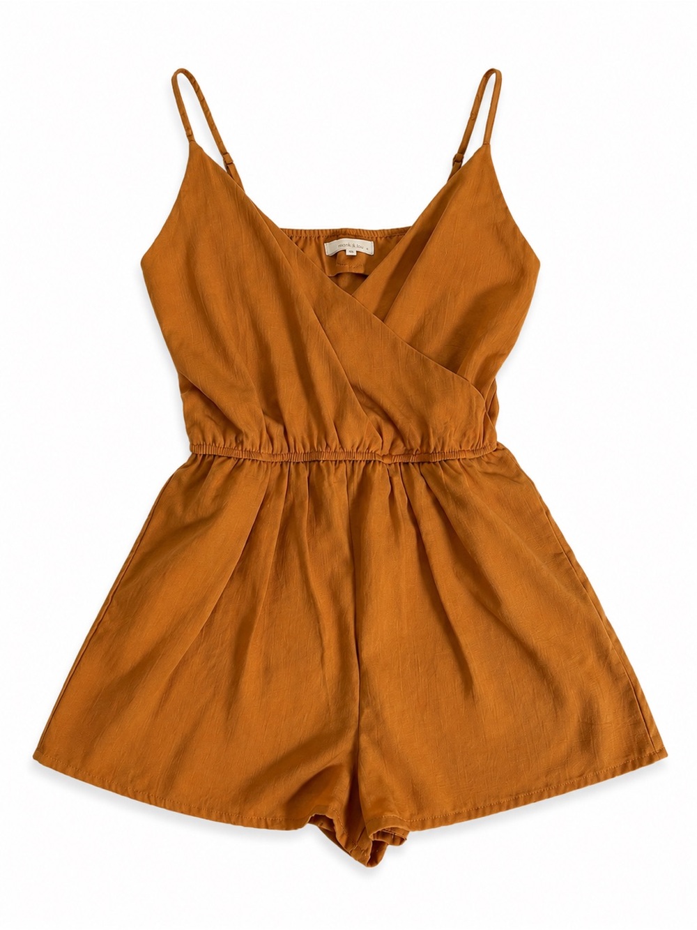 Monk & Lou Surplice Romper in Camel Brown  – XXS * NWOT*